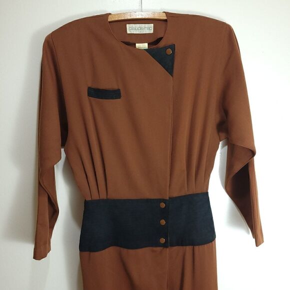 Vintage Claude Rap Paris Wool Long Sleeve Dress - Picture 5 of 16